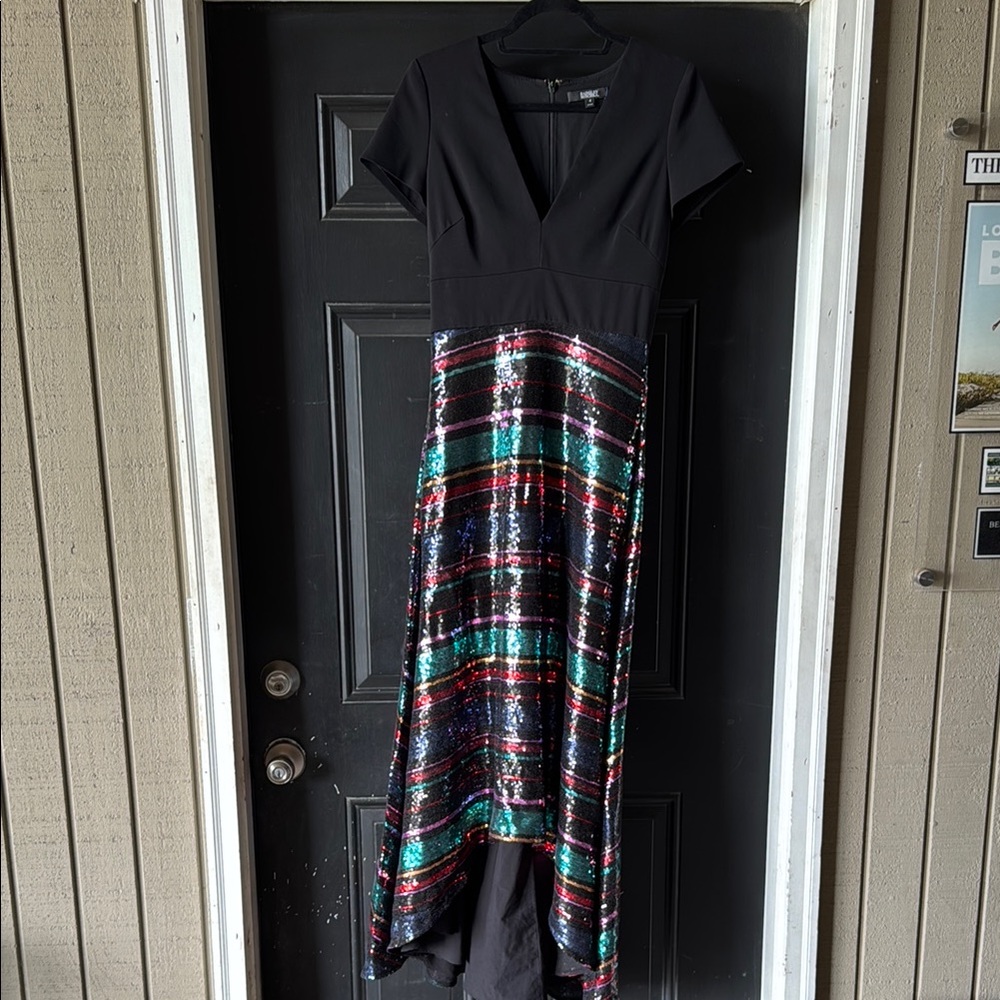 Badgley Mischka high low dress